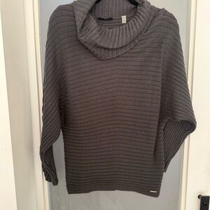 Tahari Charcoal Ribbed Turtleneck Sweater